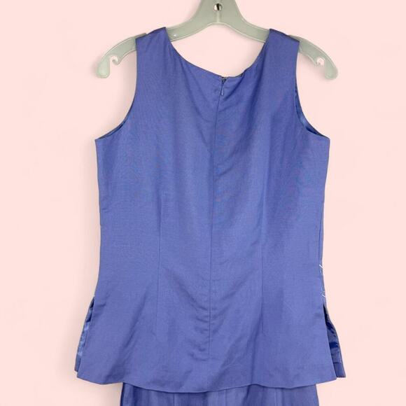 Vintage Outfit Mod 60s Style Lavender Embroidered Two Piece Set Size 4 P - Retro - Picture 3 of 11